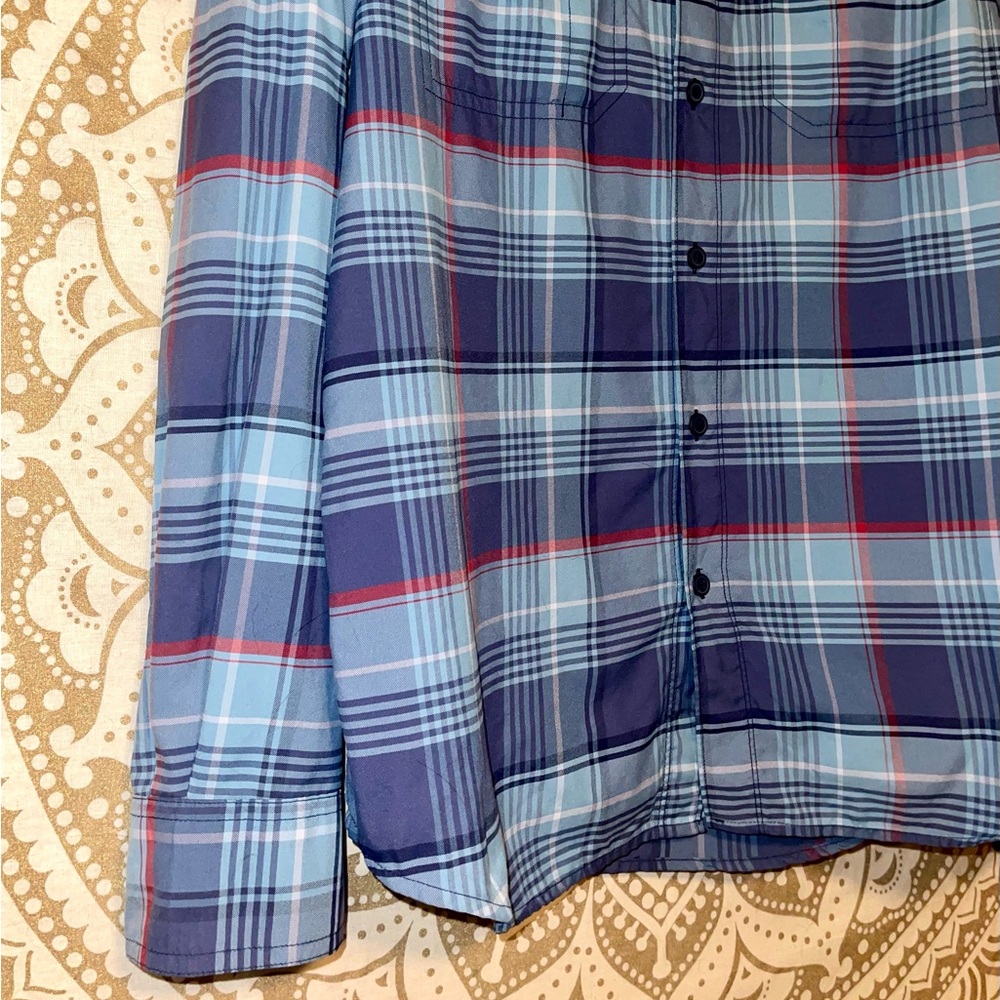 ✨HP✨ “COLUMBIA” MEN’S PLAID BUTTON-UP LONG SLEEVE DRESS SHIRT, SIZE LARGE - Picture 4 of 9